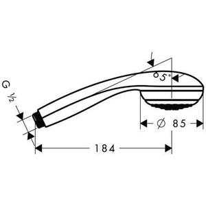 Hansgrohe Crometta 85 Green Hand Shower Chrome Normal <b>Spray</b> Pattern DN 15 - Product Image 1