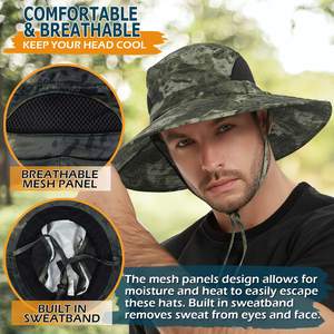 Custom Logo Men Women Bucket <b>Hat</b> With String Sun Protection Anti-mosquito Mesh Fishing Fisherman Beekeeper <b>Hat</b> - Product Image 6
