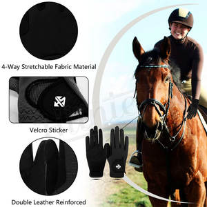 Guantes ecuestres profesionales para montar a caballo Guantes de montar a caballo personalizados Cuero sintético para unisex - Product Image 2