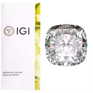 Bagues de mariage en diamant en forme de coussin E-COLOR VS1 de haute qualité, durable et éthique avec certificat IGI - Product Image 1