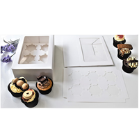Lot de 10 boîtes à cupcakes rectangulaires en carton biodégradable, écologiques, recyclables, jetables, portables, auto-assemblables