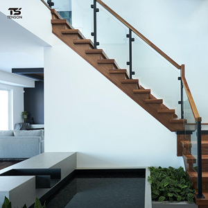TENSON Adjustable Stainless <strong>Steel</strong> 304/316 Glass <strong>Railing</strong> with Posts for Pool/Deck/<strong>Stair</strong>/Balcony-Modern <strong>Design</strong> Black Handrail - Product Image 3