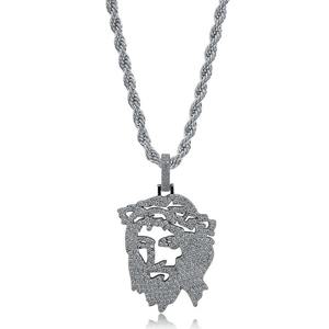 Collier pendentif hip-hop en diamant moissanite VVS de style populaire, serti de pierres, avec tête de Jésus en argent 925 plaqué or à prix réduit - Product Image 3