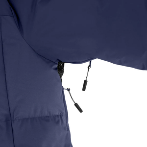 Servicio OEM, alta demanda, chaqueta de invierno transpirable de punto acolchada con capucha corta de talla grande para mujer marina, sombrero desmontable - Product Image 5