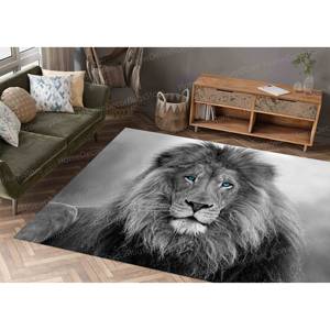 Alfombra con Estampado de León, Diseño de León de Ojos Azules, Alfombra de Escalera con Diseño de Animal Salvaje, Alfombra de Tapiz - Product Image 1