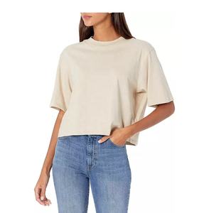 T-shirts à manches courtes 100% coton pour femmes, coupe ample, personnalisé, votre marque, impression de logo, t-shirts pour femmes, vente en gros - Product Image 2