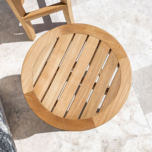Silla de Barra Redonda de Estilo Minimalista para Exteriores, Sillas de Madera de Teca para Isla de Cocina - Rima - Product Image 3