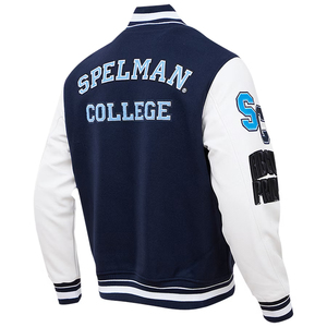 Chaquetas de béisbol de lana de gran tamaño para hombre, parches personalizados, logotipo bordado, cuello levantado, venta al por mayor, chaqueta de invierno con etiqueta personalizada - Product Image 3
