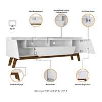 Nuevo Modelo, Diseño Moderno, Mueble de TV de Madera con Panel, 2 Puertas y 2 Niveles de Almacenamiento para Sala de Estar y Comedor