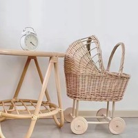 Panier à roulettes en rotin pour enfants panier en rotin écologique bébé poupée poussette faite à la main au Vietnam