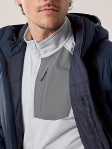 Chaqueta cortavientos de tendencia para exteriores para hombre, chaqueta informal con forro de malla repelente al agua empacable con logotipo personalizado - Product Image 6