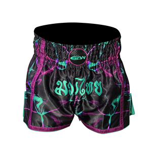 Shorts de Muay Thai en gros avec tissu satiné léger, taille élastique, conçus pour l'entraînement et les combats - Product Image 1