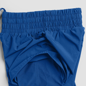 Shorts de yoga taille haute pour femme, séchage rapide, en Spandex/Polyester, taille élastique avec poches, imprimé en relief, pour la course, décontracté, natation - Product Image 4