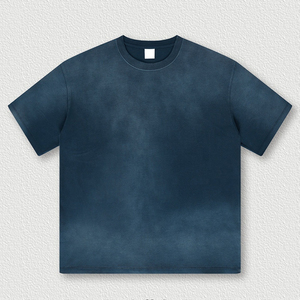 Camiseta lavada con ácido de algodón 100% de alta calidad, pantalones cortos de gran tamaño con cuello redondo, camiseta Vintage lavada con ácido en blanco personalizada para hombre - Product Image 3