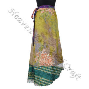 Two Layer Reversible Printed Indian <b>Wrap</b> <b>Skirts</b> Newest Summer Printing Girls Silk <b>Skirt</b> Indian Silk <b>Wrap</b> Vintage Women Handmade - Product Image 6