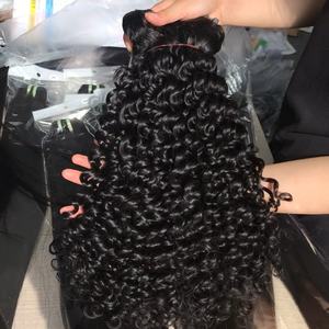 Cabello Humano Extensiones de cabello humano natural Cutícula alineada Cabello crudo indio Paquetes de cabello humano rizado profundo - Product Image 1