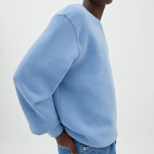 Venta al por mayor tasa Color sólido elegante cuello redondo sudadera 2025/alta calidad 100% algodón peso pesado hombres Regular Fit sudadera - Product Image 4