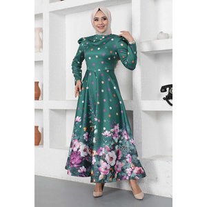 Vestido de Fiesta para Mujer, Estampado Floral de Puntos, 100% Algodón, Sin Tejer, Talla XS, Corte en A, Estilo Baile, Técnica de Crochet, Cintura Natural, Maxi - Product Image 3