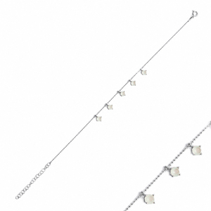 Minimalist Trendy 925 Sterling <b>Silver</b> Zircon Stone Shaker Charm <b>Bracelet</b> Turkish Handcrafted Jewelry for Gift - Product Image 2
