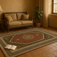 Tapis rectangulaire épais en polyester 3D de style persan moderne, fabriqué à la machine, pour la maison, le salon, le bureau, la salle à manger, les voyages