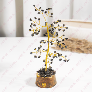 Árboles de Obsidiana Negra de Primera Calidad AAA, Muy Demandados, con Diseño Atractivo, 100 Piedras Preciosas, Base de Madera Natural, Decoración para el Hogar, Curación - Product Image 1