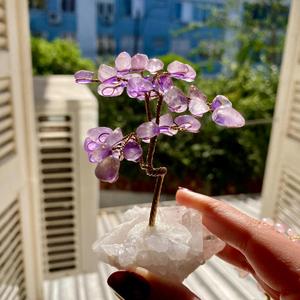 Oeuvre en pierre semi-précieuse d'arbres de quartz ouvrés uniques miniatures pour la décoration à la maison - Product Image 6