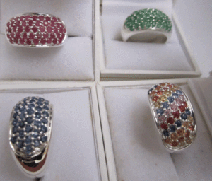 แหวนเงินแฟชั่นลำลองประดับพลอยเทียมชุบโรเดียมสไตล์คลัสเตอร์แหวนอินเทรนด์ - Product Image 1