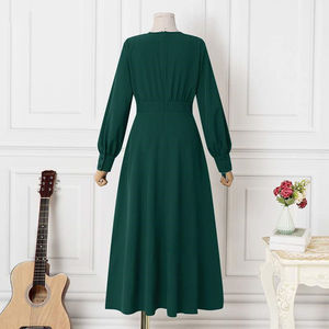 OEM Wholesale Women's Muslim Abaya Long Sleeve Arab Dubai Abaya Modern Middle Prayer Eid Long Casual <b>Kaftan</b> Turkey Sun Dress - Product Image 4