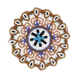 Handcrafted <b>Red</b> Flower <b>Beaded</b> Patches Pearl Embellished Ethnic Beadwork Custom Embroidery Native - Product Image 3