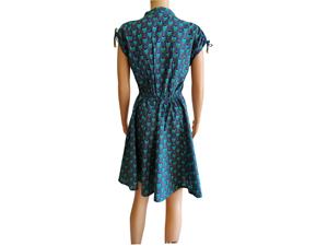 ชุดเดรสลำลองทรงเอพิมพ์ลายแขนสั้นผ้าฝ้ายทอ 100% สำหรับผู้หญิง ตัดเย็บพอดีตัว เอวธรรมชาติ สไตล์หวานๆ สตรีทแวร์ ติดกระดุม - Product Image 3