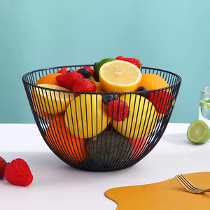 Corbeille à fruits en fer avec conception de fil ouvert pour comptoir de cuisine élégant et stockage de table - Product Image 2