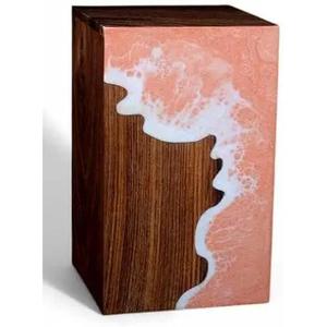 <b>Large</b> Epoxy Resin <b>Urn</b> for Adult Male Ashes Texture Wooden Cremation Memorial <b>Urn</b> for Human Ashes from India - Product Image 2