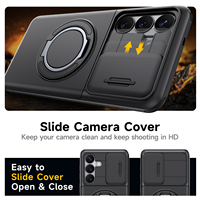 Support magnétique rotatif à 360° pour voiture, avec cache-objectif, pochette dissimulée pour cartes, étui antichoc et anti-chute pour téléphone
