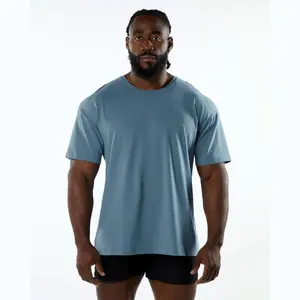 Atmungsaktive Plain Tops Fitness Herren T-Shirt Kurzarm Muskel Jogger Bodybuilding T-Shirt Männliche Sport kleidung Slim Fit T-Shirt