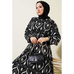 Vestido Mixto Motif Con Cinturón Humo - Product Image 2