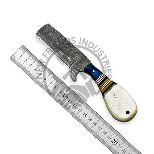 High Quality Damascus Steel Cow Boy Knife Bull <b>Cutter</b> Beautiful Leather Sheath Handmade Customizable OEM/ODM Hot Selling - Product Image 1