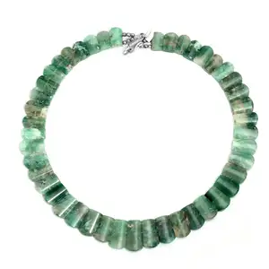 绿色苔藓玛瑙声明项链、埃及艳后项链、围嘴项链、花式沙滩珠宝、苔藓玛瑙项链