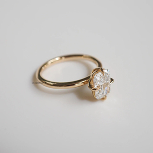 1.5 carats allongé coussin coupe Moissanite diamant Solitaire bague de fiançailles pour elle intemporelle Moissanite bijoux en or blanc - Product Image 3