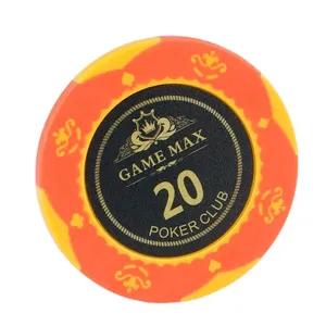 Jetons <span class=keywords><strong>de</strong></span> jeu personnalisés Monte Carlo 40 mm en argile faits à la main, durables et écologiques, 100 pièces pour le jeu d'argent - Product Image 1