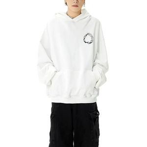 เสื้อฮู้ดดี้ผู้ชายคุณภาพสูง ผ้าฝ้ายฟลีซ 100% สีพื้น ทรงปกติ สวมใส่สบาย มีกระเป๋า ทรงโอเวอร์ไซส์ สำหรับฤดูหนาว - Product Image 1