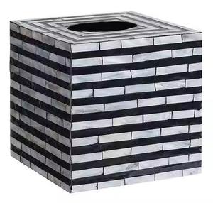 Boîte à serviettes en nacre blanche à forte demande porte-mouchoirs de forme carrée pour support de boîte à mouchoirs décoratif de qualité supérieure pour dessus de table - Product Image 2