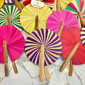 Abanico de hojas de palma Palma tejida ecológica con mango de ratán para decoración de fiestas de Vietnam 99 Gold Data - Ms Violet - Product Image 5