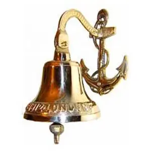 Vintage Look High Grade Brass Metal Bell Anchor Antiqued For Temple Church Home Office Hotel Reception with Your Name Logo