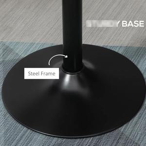 Table basse ronde moderne et écologique avec cadre en acier vieilli, brun noir, pour la maison, la cuisine, la salle à manger et le bar à domicile - Product Image 3
