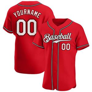 Uniforme de béisbol Industria Ropa deportiva Personalizado Rojo Blanco-Negro Camiseta de béisbol auténtica - Product Image 1