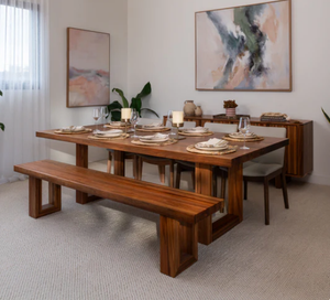 Mesa de Comedor Cuadrada de Madera Maciza de Acacia Estilo Rústico para Hogar y Cafetería, Lista para Armar - Product Image 3