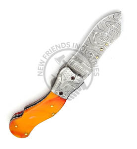 Couteau pliant en acier Damas fait main, nouvelle édition portable, couteau de poche forgé, couteau de chasse et de camping, ODM personnalisable - Product Image 2