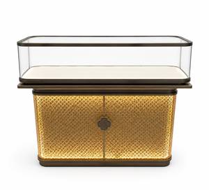 Vitrine à bijoux sur mesure, robuste, durable, de haute qualité, avec base dorée, vitrine en verre, éclairage LED, comptoir de vente au détail pour boutique de luxe - Product Image 4