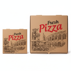 Caja de Pizza Corrugada de Papel Kraft Resistente y Ecológica, Embalaje de Alimentos que Conserva el Calor para Entrega de Pizza y Servicio de Comida para Llevar - Product Image 4