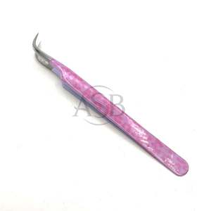 Curved <b>Tweezer</b> Eyelash Leopard Print Stainless Steel Sustainable Custom Logo Printing Slim Boot <b>Tweezer</b> OEM - Product Image 1